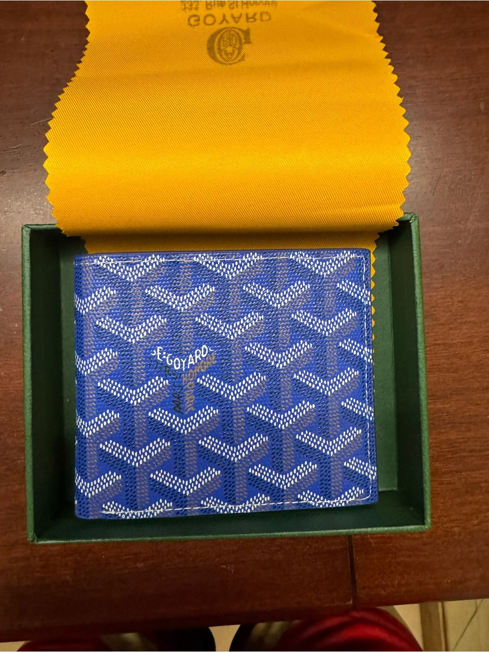 Goyard Blue Patterned Bifold Card & Key Holder